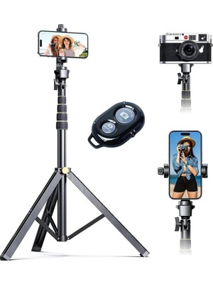 OEM NP688 210 cm Tripod ve Monopod Özellikli Kullanımı Kolay ve Pratik Iç ve Dış Mekan Fotoğraf ve Video Çekimleri Için Tripod (NP688 210 cm Tripod + Telefon Tutucu + Kumanda)