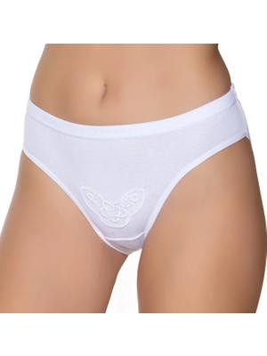 Gümüş 6007 12'li Kadın Ribana Reçme Bel Güpürlü Bikini