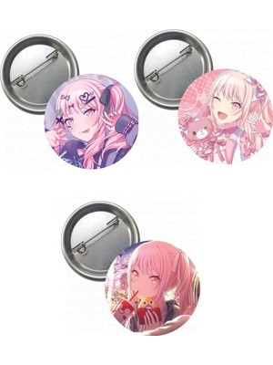 OEM Hatsune Miku Pjsekai Project Sekai Colorful Anime Buton Rozet 3 Adet 37MM Akiyama Mizuki