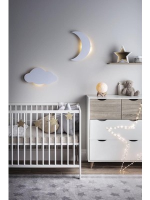 OEM Ay Bulut Gece Lambası Çocuk Odası Bebek Odası Dekoratif LED Aydınlatma 40 cm 30 Cm, , Kırmızı
