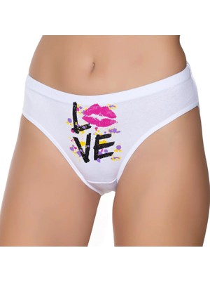 Gümüş 6009 12'li Kadın Ribana Reçme Bel Baskılı Bikini