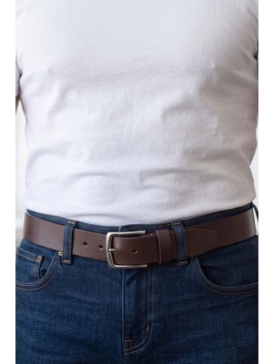 Detector %100 Hakiki Deri Erkek Kot Kemeri - 3.5 - 4 mm Kalın Dayanıklı Casual Jean ve Günlük Pantolon Kemeri