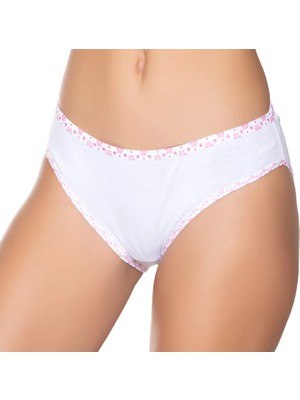 Gümüş 6012 12'li Kadın Ribana Ince Bel Biye Baskı Bikini