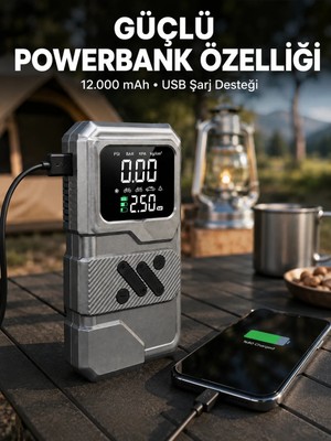 Fantastik Store LED Işıklı Akü Takviye ve Lastik Şişirme Cihazı