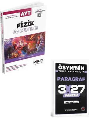Anla Kazan Yayınları Miray 2027 Ayt Fizik 30 Deneme+ Evp Akademi Paragraf