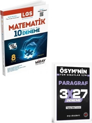 Anla Kazan Yayınları Miray 2027 Lgs 8. Sınıf Matematik 10 Deneme+ Evp Akademi Paragraf