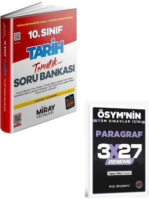 Anla Kazan Yayınları Miray 2027 10. Sınıf Tarih Konu Özetli Tematik Soru Bankası+ Evp Akademi Paragraf