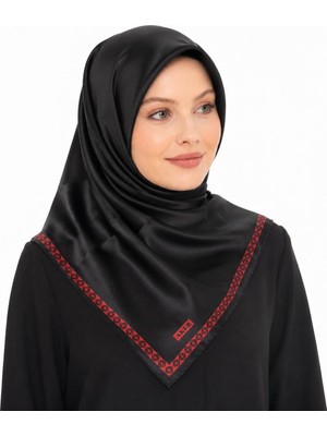 Aker Kenar Bordürlü Taşlanmış Ipek Eşarp - 06596