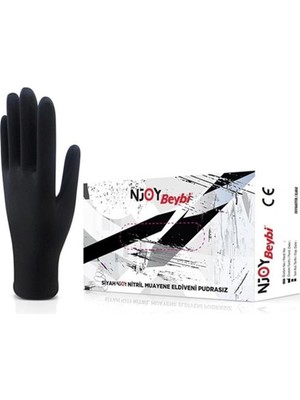 Beybi Muayene Small Pudrasız  Njoy Nitril Siyah Eldiven (Kdo)