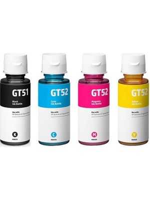 OEM Hp GT51-53XL - 52XL Ink Tank 310/315/316/319/410/415/ 419 Uyumlu 4 Renk Ithal Mürekkep Seti