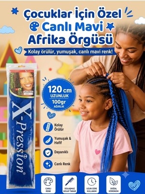 Rhea & Co. Premium Afrika Örgüsü Saçı 120 cm 100 gr - Lacivert