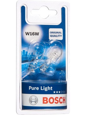 OEM W16W (955) Pure Light Araba Ampulü - 12 V 16 W W2,1x9,5d - 2 Ampul