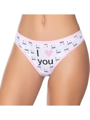 Gümüş 6015 12'li Kadın Ribana Ince Bel Pastel Baskılı Bikini