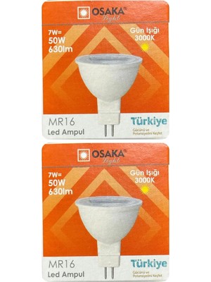 OEM LED Ampul, 7W (50W), Sarı Işık (3000K), MR16 G4 Duylu, 2 Adet