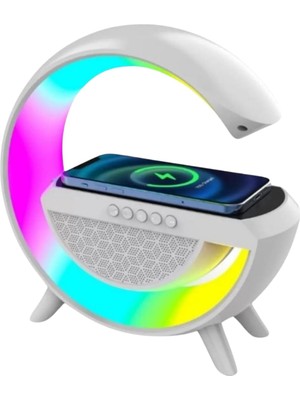 OEM Akıllı Gece Lambası Speaker Bluetooth Hoparlör Kablosuz Şarj Rgb Masa Lambası Yatak Odası Dekor 3in1