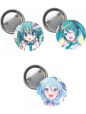 OEM Hatsune Miku Pjsekai Project Sekai Colorful Anime Buton Rozet 3 Adet 37MM