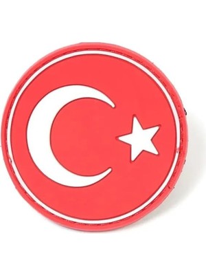 OEM Yuvarlak Türk Bayrağı Peç Arma (Kırmızı)