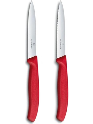 OEM Kırmızı Bıçak Seti 2'li 10 Cm, Tek Ebat