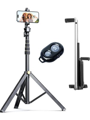 OEM NP688 210 cm Tripod ve Monopod Özellikli Kullanımı Kolay ve Pratik Iç ve Dış Mekan Fotoğraf ve Video Çekimleri Için Tripod (NP688 Tripod+(Telefon+Tablet Tutucu)+Kumanda)
