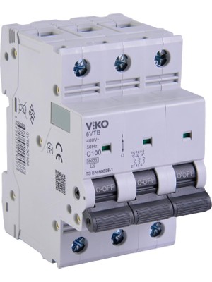 6VTB-3C100 Otomatik Sigorta 6ka C Tipi 3 Kutup 100A