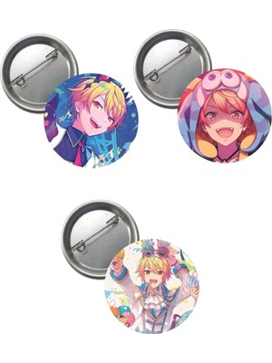 OEM Hatsune Miku Pjsekai Project Sekai Colorful Anime Buton Rozet 3 Adet 37MM Tenma Tsukasa