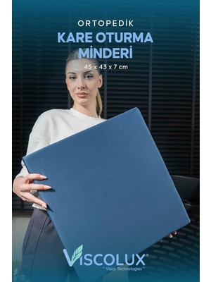 OEM Kare Ortopedik Minder - Kare Oturma Minderi Tekerlekli Sandalye Ofis Araba Minderi Mavi