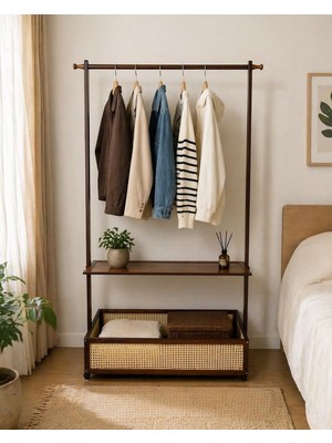 OEM Pureza Ayaklı Askılık – Raflı Çok Amaçlı Giysi Standı (90X150 Cm)