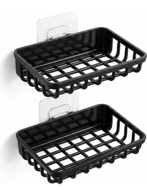 OEM 2 Adet Duvara Yapıştırılabilir Plastik Katı Sabunluk Kalıp Sabunluk Delme Gerektirmez Yapışkanlı Duş Banyo Lavabo Sabunluğu