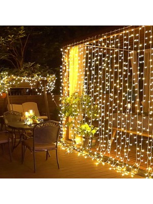 OEM 8 Fonksiyonlu Saçak LED Sarkıt 2x2 Metre Eklenebilir Süsleme 180 Işık Yılbaşı