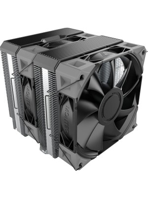 OEM NX600 6 Isı Borulu ve Premium Üst Kapaklı Çift Kule Cpu Hava Soğutucu | 28MM E28 Pwm Premium Fan | Lehimli Bakır Taban | Üstün Isı Dağılımı | Tüm Intel ve Amd Soket Desteği | Siyah