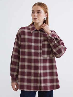 Lc Waikiki Yeni Sezon Ekose Oversize Kadın Gömlek Tunik