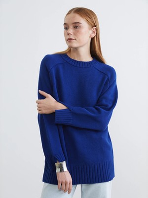 Lc Waikiki Yeni Sezon Bisiklet Yaka Oversize Kadın Triko Tunik