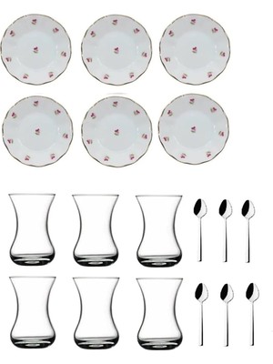 Hsc Bilişim Pasabahce 18 Parça Pembe Hercai Mineli Acem Çay Bardağı Takımı Seti 869523635238582522AYBABASTORE