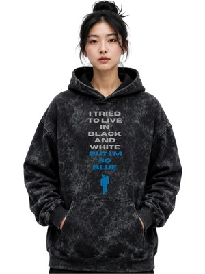 Sevbano Billie Eilish Şarkıcı Baskılı Unisex Oversize Yıkamalı Premium Hoodie Sweatshirt