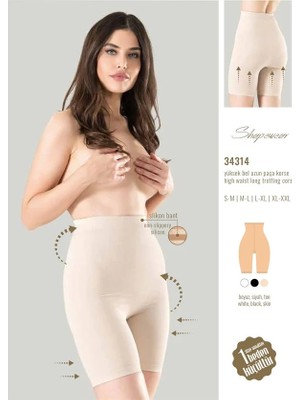 Aesco Arias Closet 1 Beden Küçülten Silikon Bantlı Yüksek Bel Uzun Paça Korse