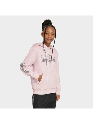 Adidas Grafik Hd Çocuk Siyah Sweatshirt.-