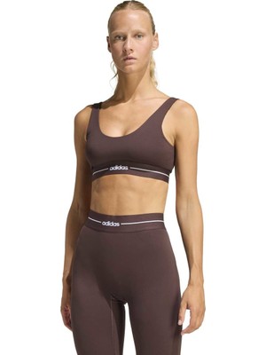 Adidas Q1 Hyperglam Light Support Kadın Kahverengi Sporcu Sütyeni