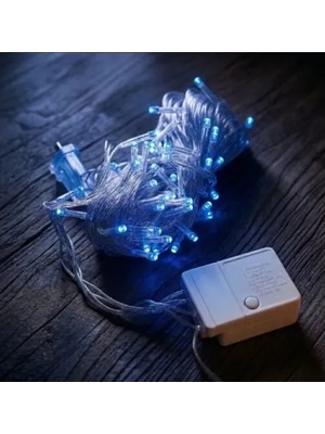 Nacario Mey Ithalat® 10M 100 LED Damla Uçlu Mavi Işık Şeffaf Kablo