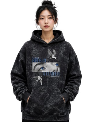 Sevbano Billie Eilish Şarkıcı Baskılı Unisex Oversize Yıkamalı Premium Hoodie Sweatshirt