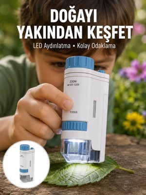 Aesco Abs Gövdeli Öğrenci ve Hobi Mikroskobu – Mavi Renk Yeni Nesil