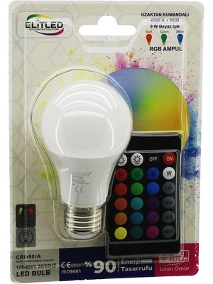 Aesco Uzaktan Kumandalı LED Ampul - Rgb Renkli - E27 Duy