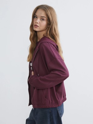 Lc Waikiki Yeni Sezon Kapüşonlu Oversize Kadın Fermuarlı Sweatshirt