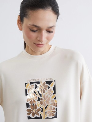 Lc Waikiki Yeni Sezon Bisiklet Yaka Oversize Kadın Sweatshirt Tunik