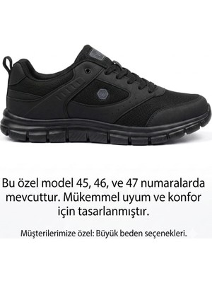 Mcdark Erkek Büyük Beden Sneaker Ayakkabı-Siyah