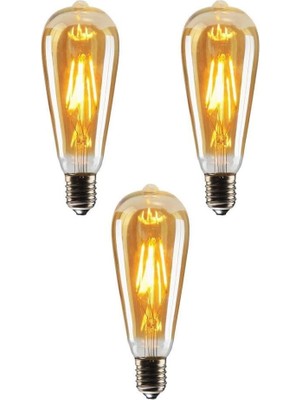 OEM 4W Dim Rustik LED Ampul Sarı Işık Armut Edison Ampul 3 Adet