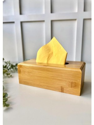 OEM Bambu Peçetelik, 23 cm Masaüstü Peçete Kutusu, Bambu Kağıt Mendil Kutusu Kahverengi 23 x 13