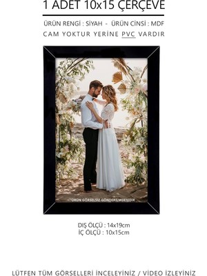 OEM Yhfoto 1 Adet 10X15 10X15 Siyah Mdf Pvcli Mini Fotoğraf Siyah