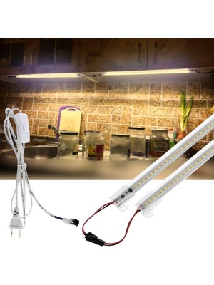 OEM 1 Metre Şeffaf LED Şerit 220V Aydınlatma, Fişli ve Butonlu, Eklenebilir, Çubuk Bar Led, Mutfak Tezgah LED Işık, Dolap ve Masa Ledleri, Tv Arkası Led, Yüksek Lümen, 2/3/4/5/6 Adet Set (2, Gün Işığı)