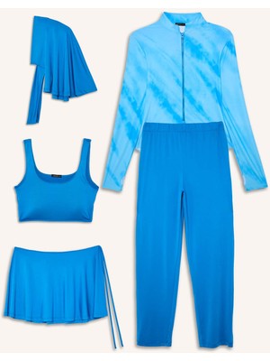DeFacto Regular Fit Desenli 5'li Burkini Mayo G9525AX26HS