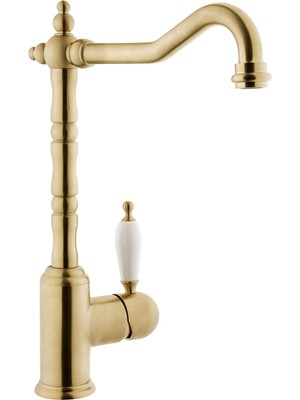 Mey İthalat Artema Verona A4215433 Eviye Bataryası, 265 mm Yükseklik, 12 Litre/dk Akış Hızı, Saten Altın